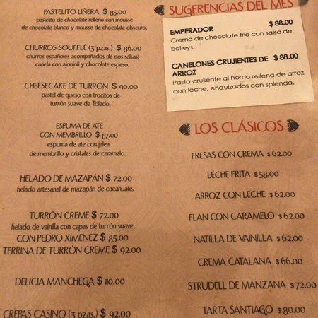 Casino Espanol Cidade Do Mexico Menu