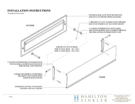 Hamilton Sinkler Slot De Correio De Instalacao