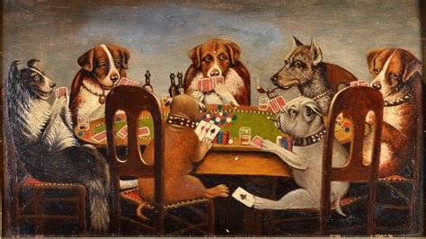 Perros Jugando Poker Cuadro Original