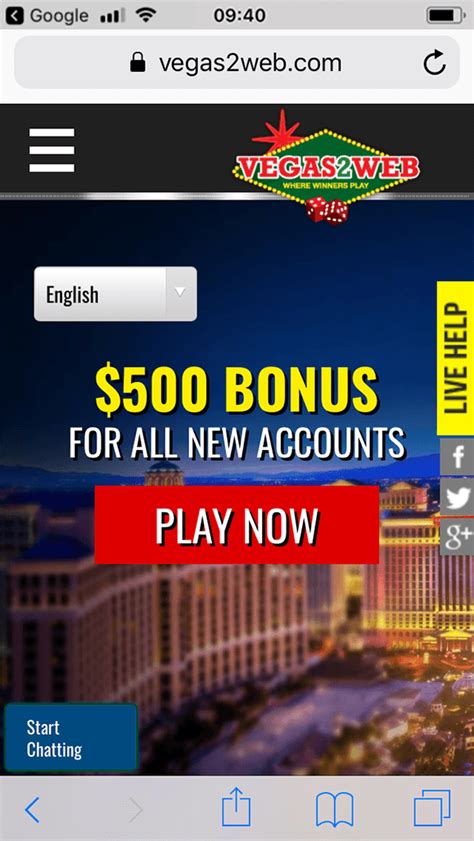 Vegas2web Casino Mobile